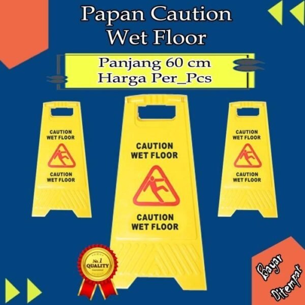 WET FLOOR SIGN PAPAN TANDA BASAH LICIN BAHAN PLASTIK ANTI PECAH COD