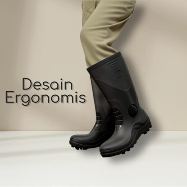 PROMO! Sepatu Boots Besi Kerja Proyek Bangunan / Sepatu Boots Pria Outdoor Bahan Pvc Cod Murah SSBO