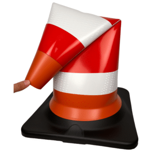 Traffic Cone Panjang 70 cm PVC Tebal Terbaru – Tahan Panas, Tidak Mudah Retak, Tahan Lama
